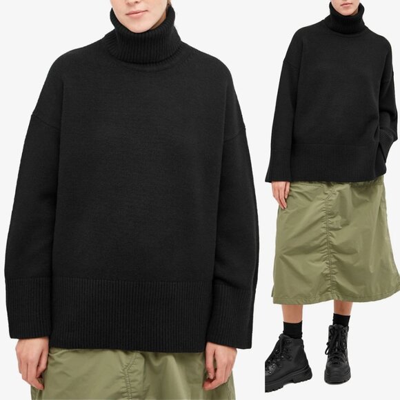 NWT Canada Goose Ladies Copal Cashmere Turtleneck Sweater In Black Sz Large - Picture 1 of 10
